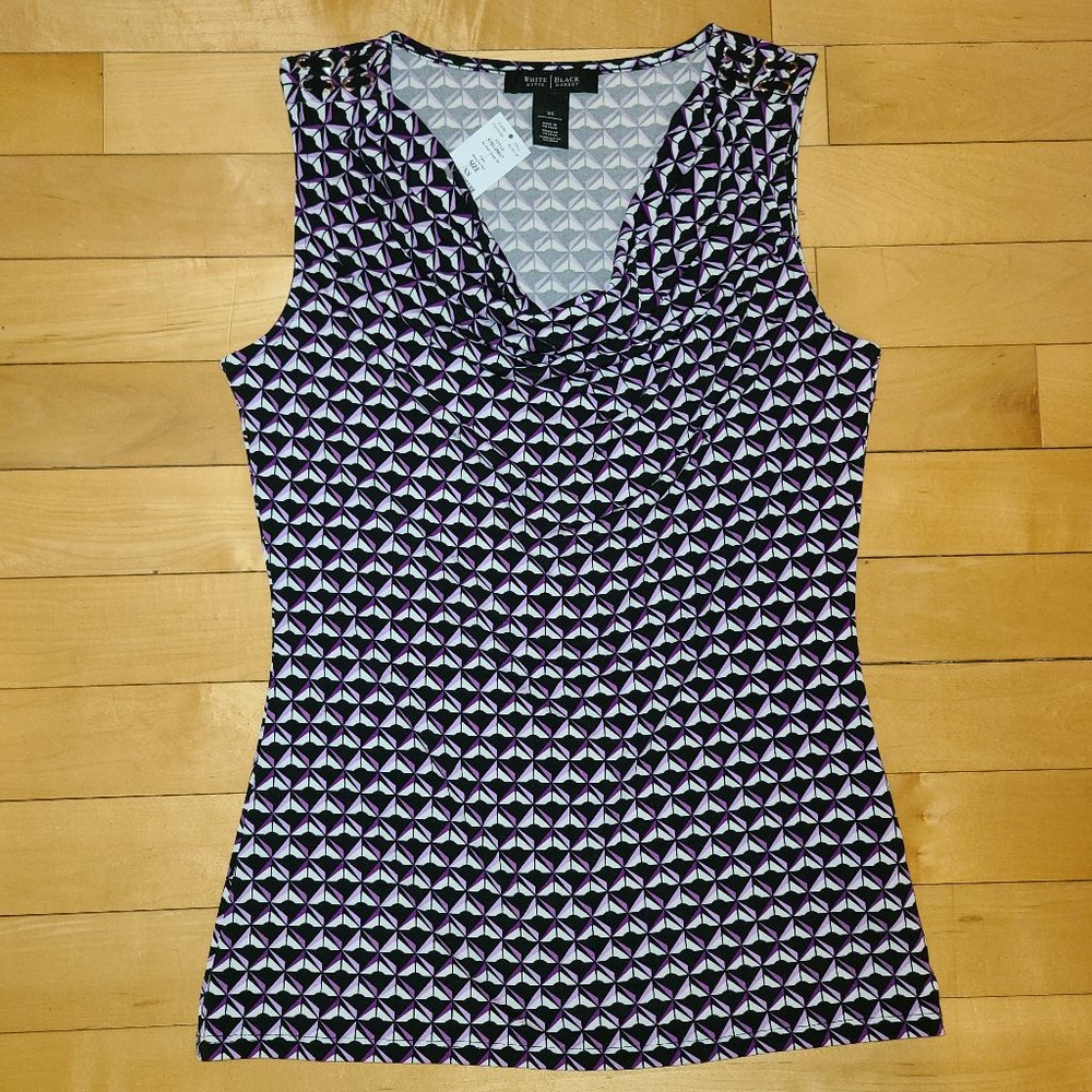 NEW NWT White House Black Market Purple Drape Top